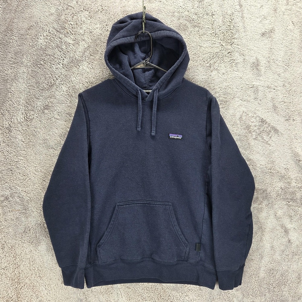 Patagonia Hoodie Mens Small Blue Uprisal Pullover P-6 Logo Kangaroo Pocket